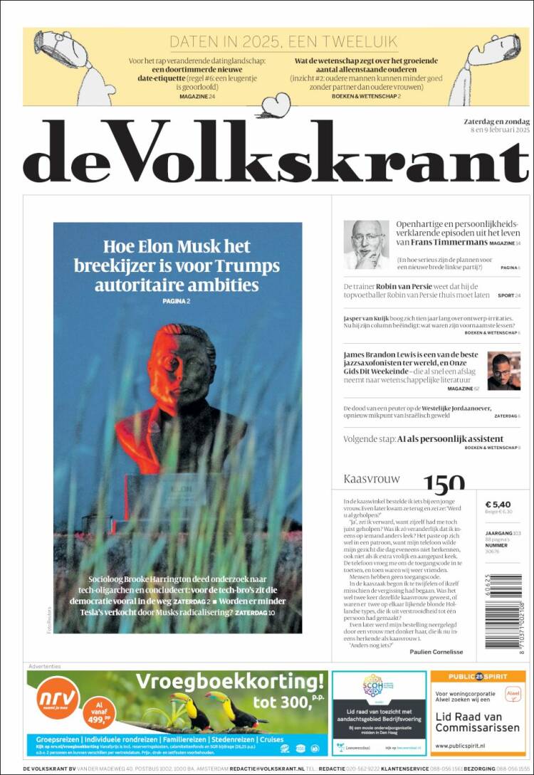 Portada de De Volkskrant (Pa&iacute;ses Bajos)