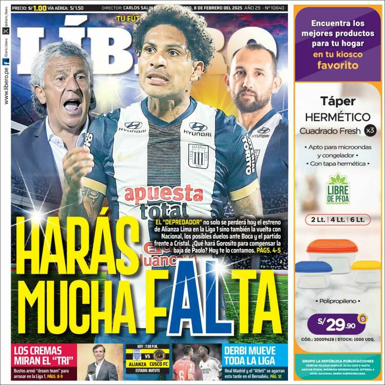 Portada de Líbero (Per&uacute;)