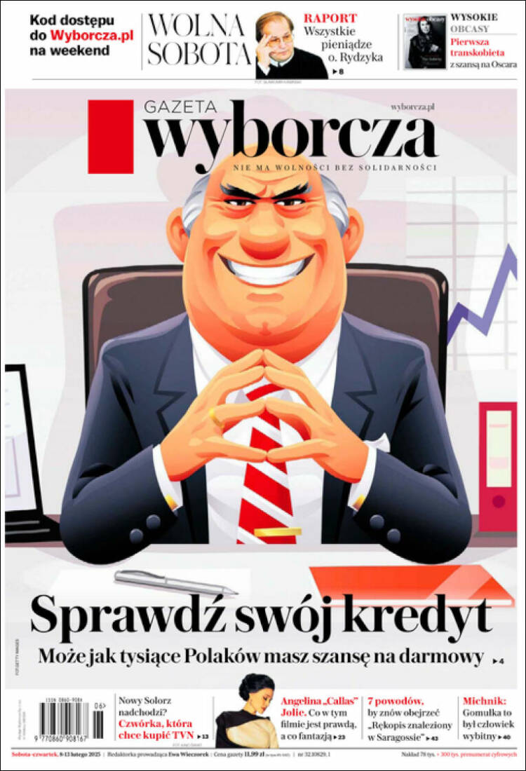 Portada de Gazeta Wyborcza (Polonia)