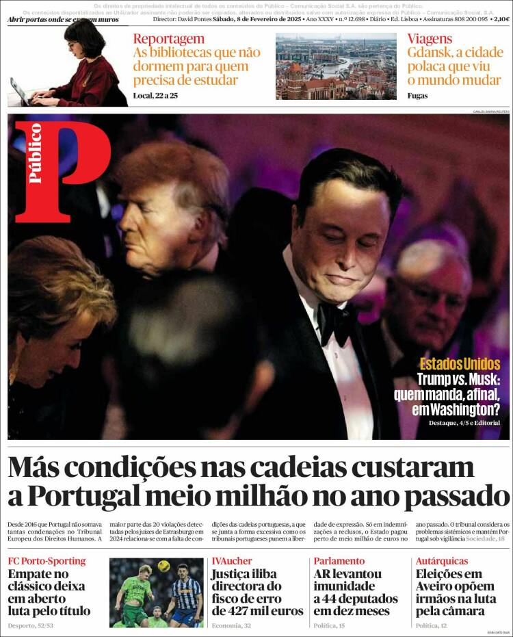 Portada de Público (Portugal)