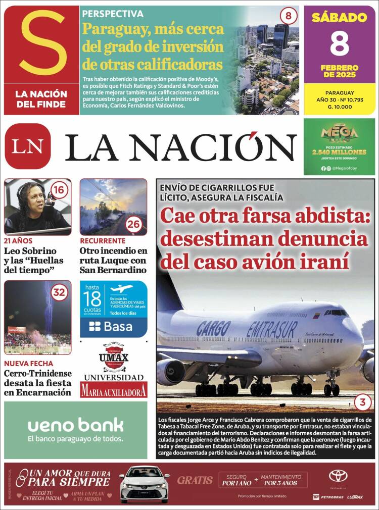 Portada de La Nación (Paraguay)