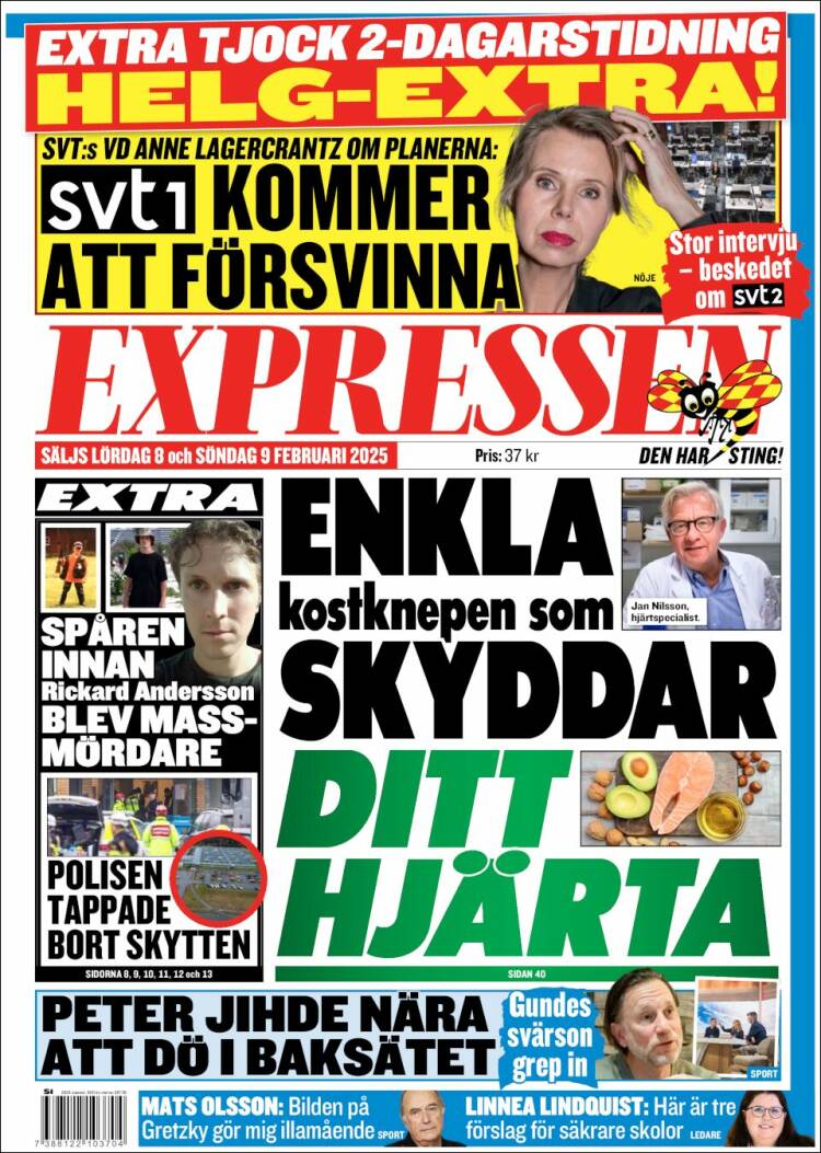 Portada de Expressen (Suecia)