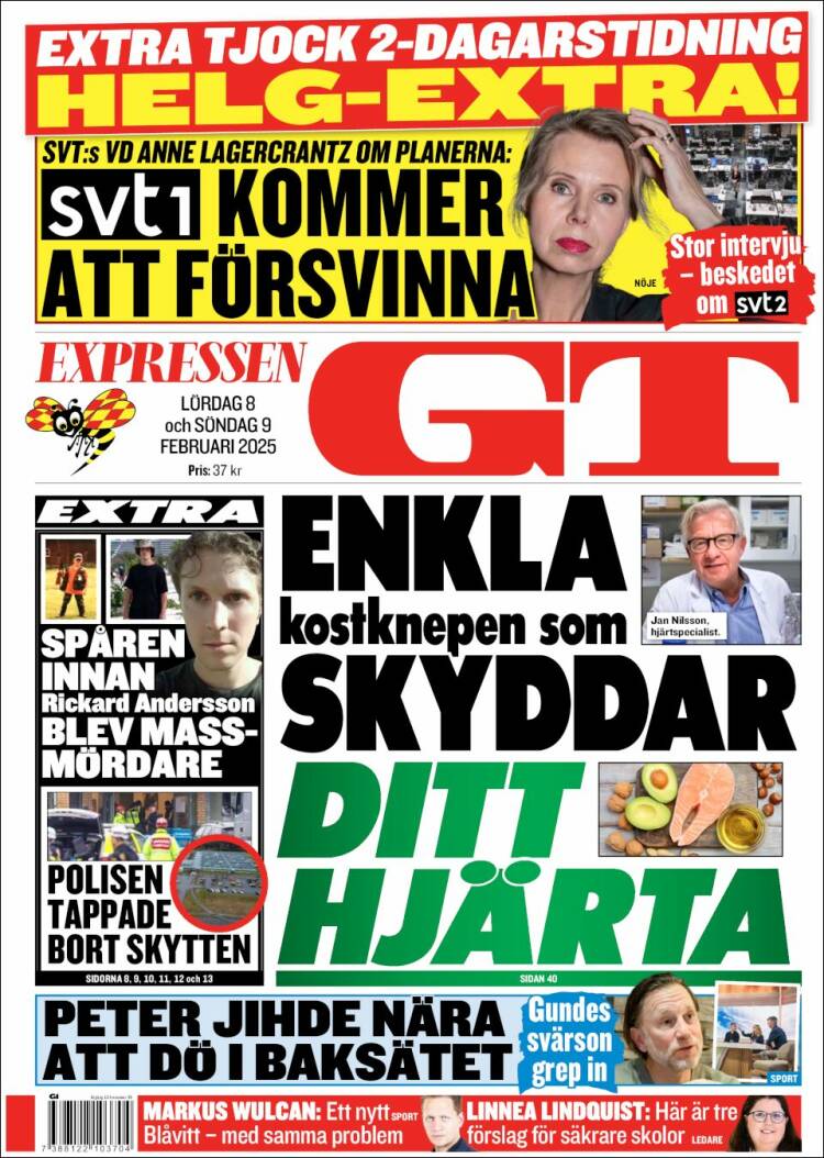 Portada de Göteborgstidningen (Suecia)