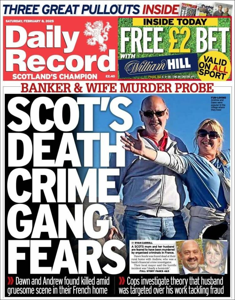 Portada de Daily Record (Reino Unido)