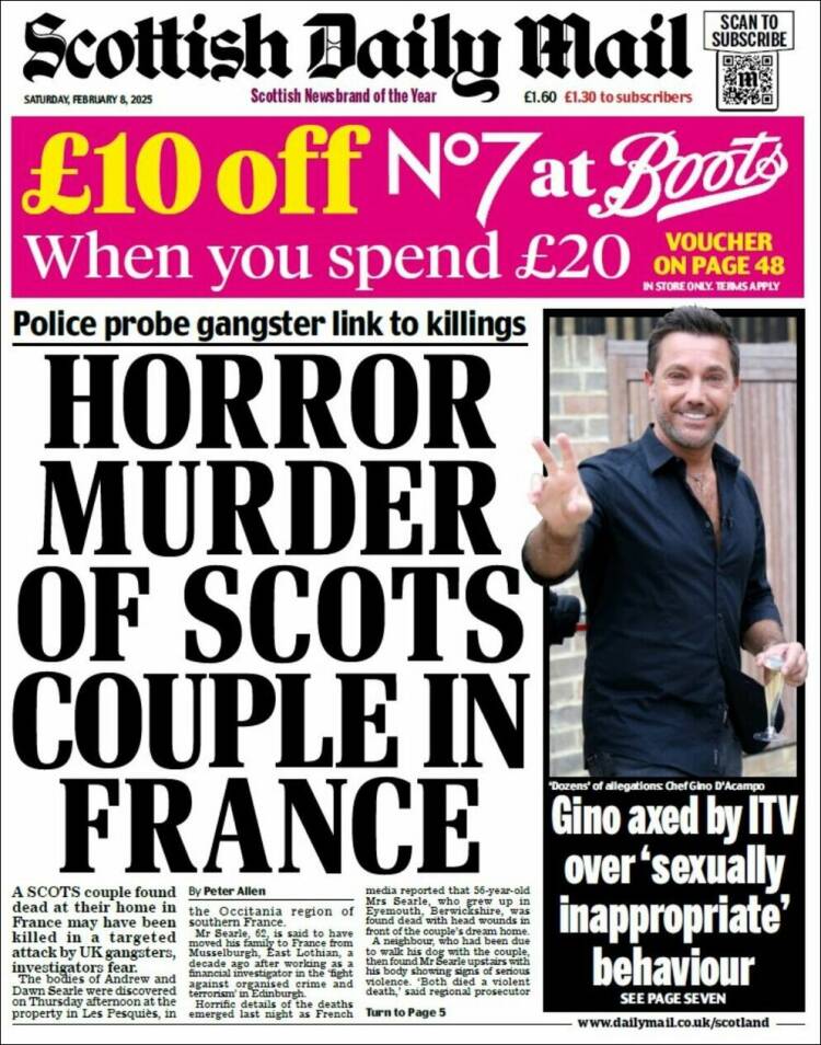 Portada de Scottish Daily Mail (Reino Unido)