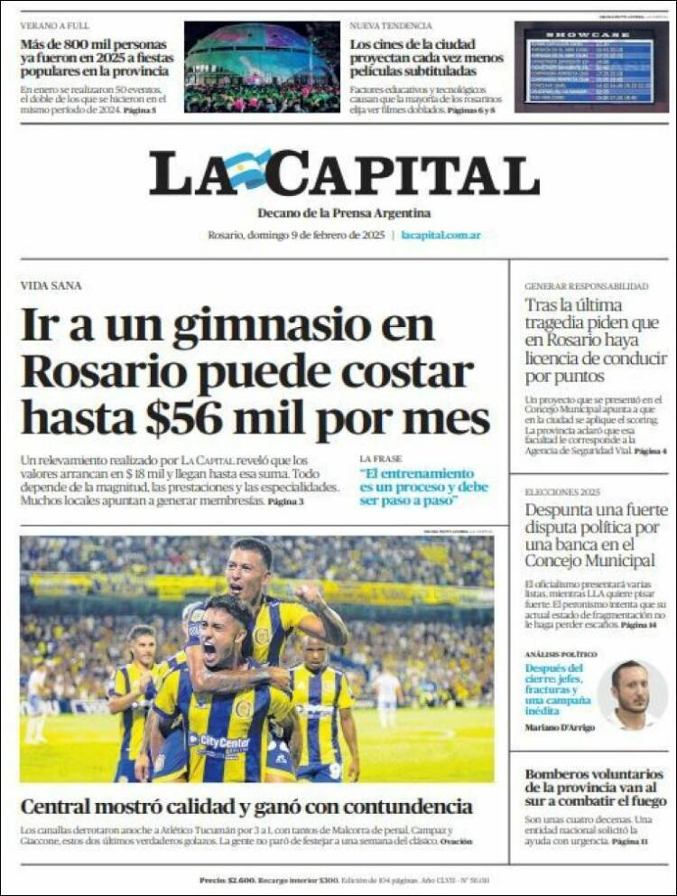 Portada de La Capital - Rosario (Argentina)