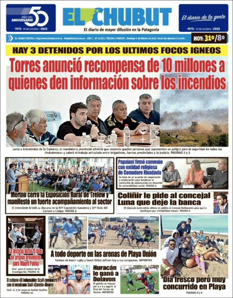 Portada de El Chubut (Argentina)