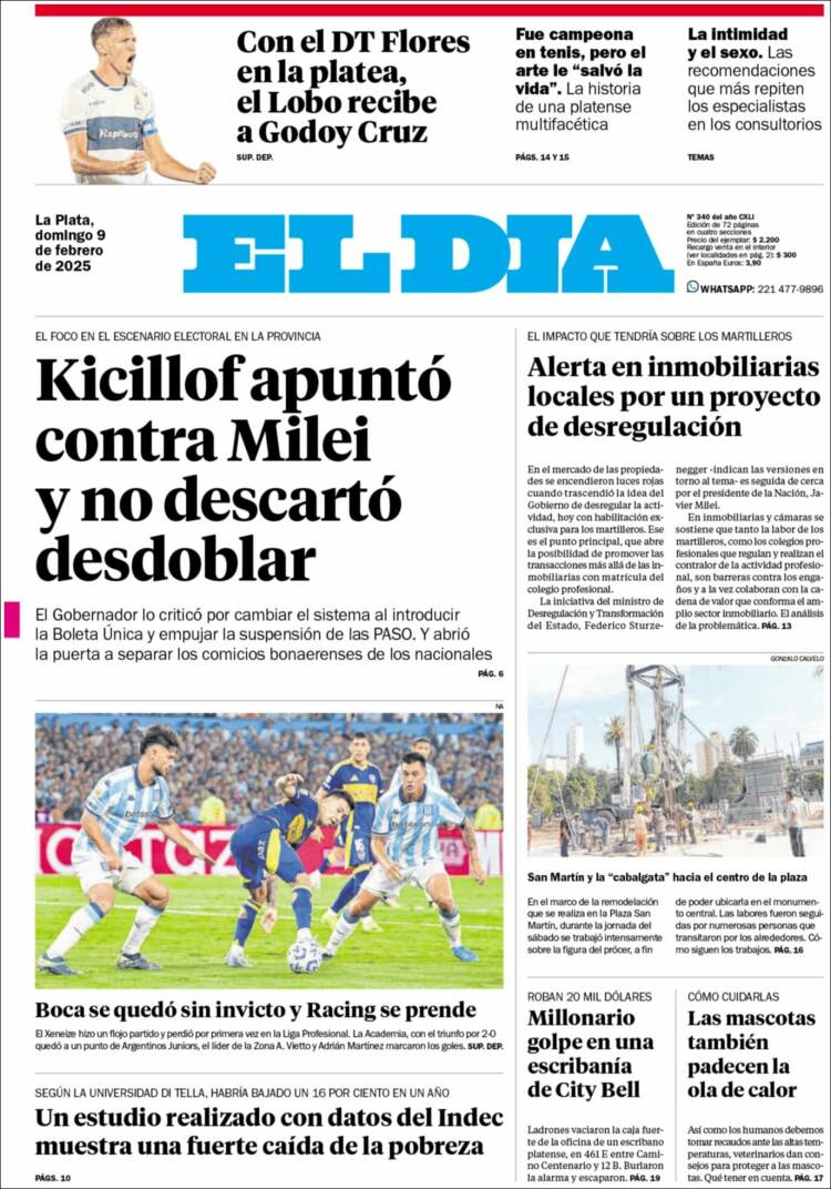 Portada de El Día de la Plata (Argentina)