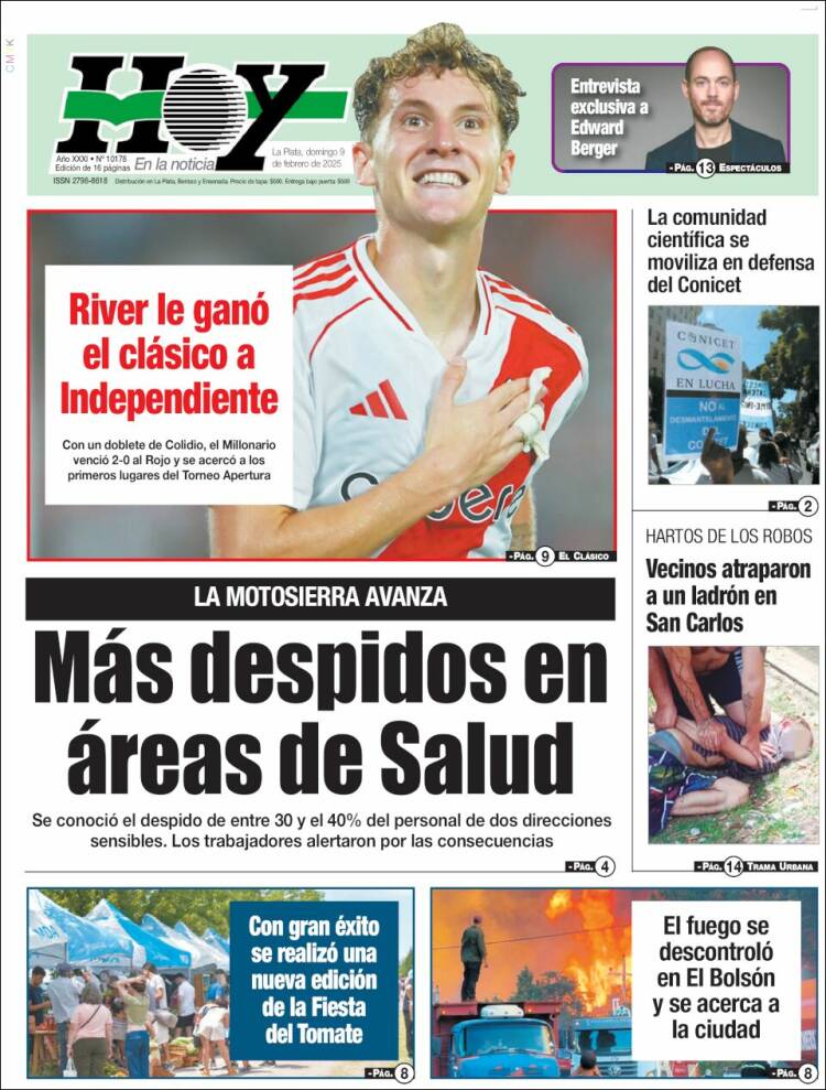 Portada de Diario Hoy (Argentina)