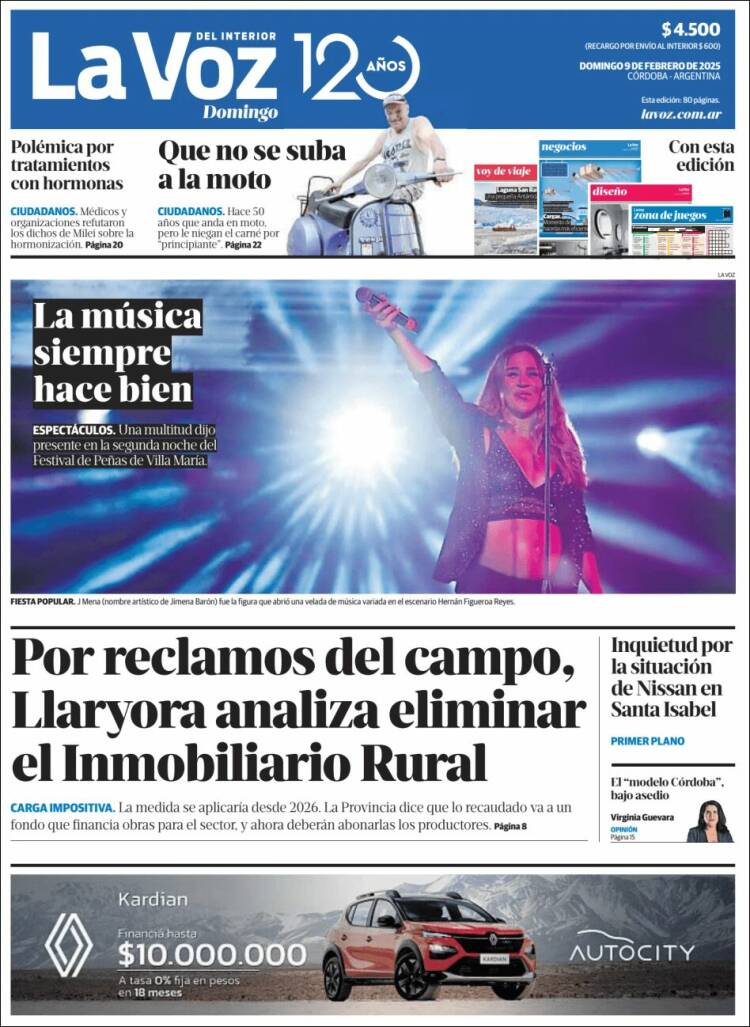 Portada de La Voz del Interior (Argentina)