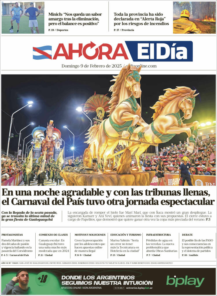 Portada de El Día de Gualeguaychú (Argentine)