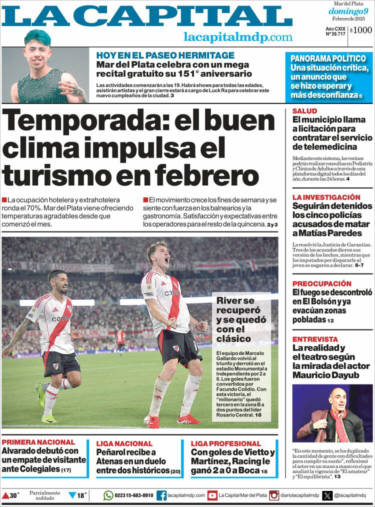 Portada de Diario La Capital - Mar del Plata (Argentina)