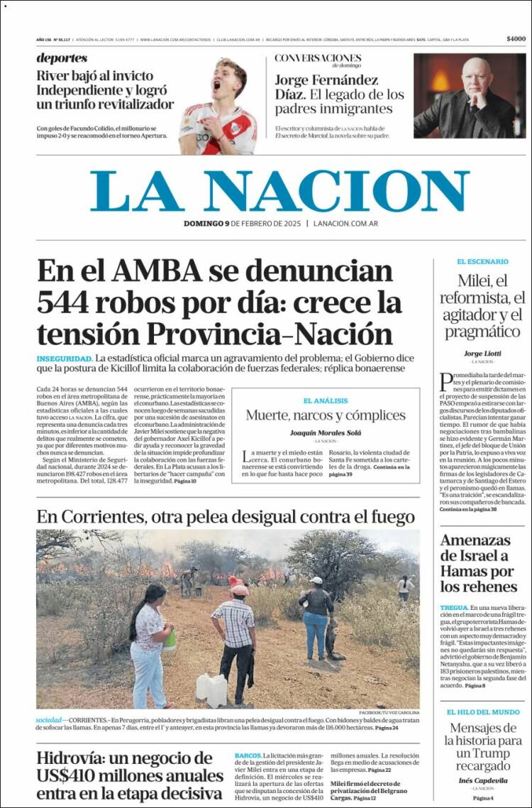 Portada de La Nación (Argentine)