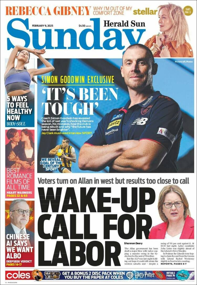 Portada de Herald Sun (Australia)