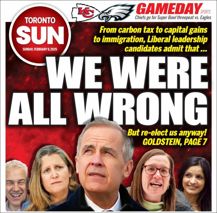 Portada de The Toronto Sun (Canada)