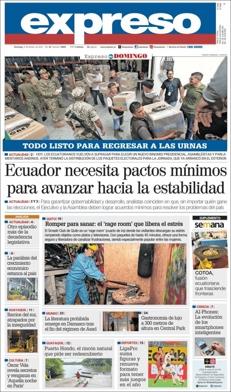 Portada de Expreso (Ecuador)