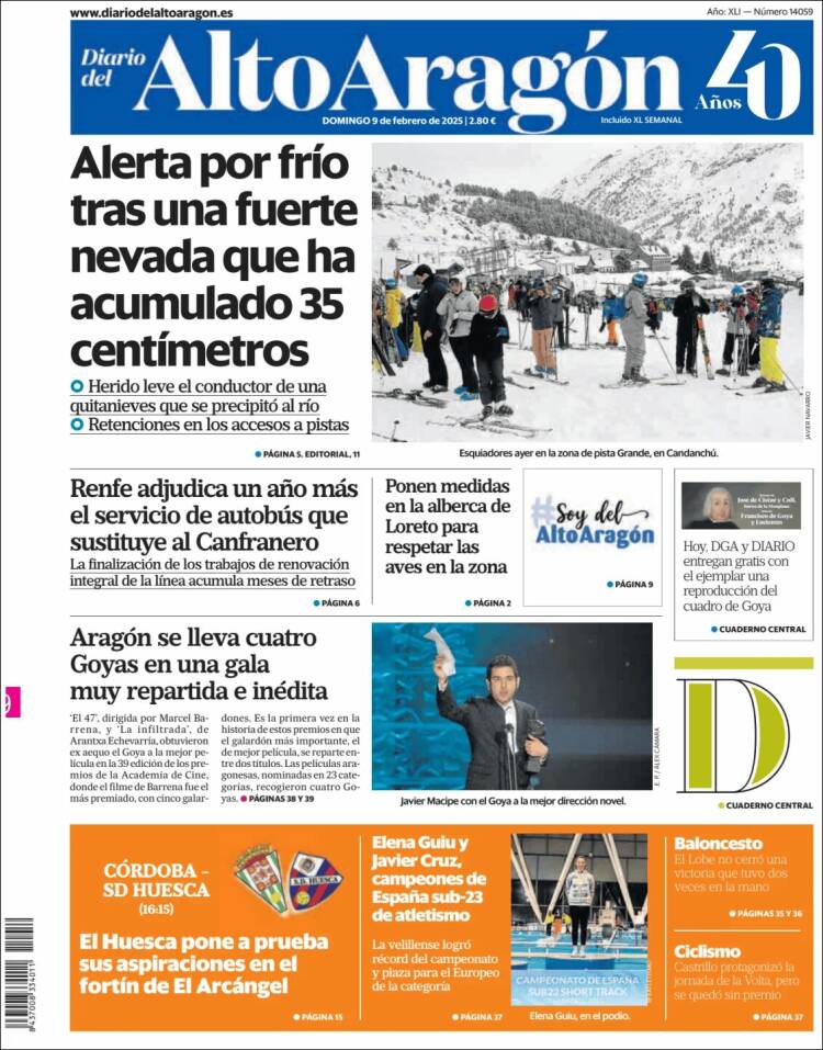 Portada de Diario del AltoAragón (España)