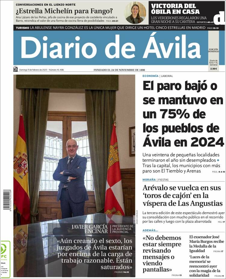 Portada de Diario de Ávila (Spain)