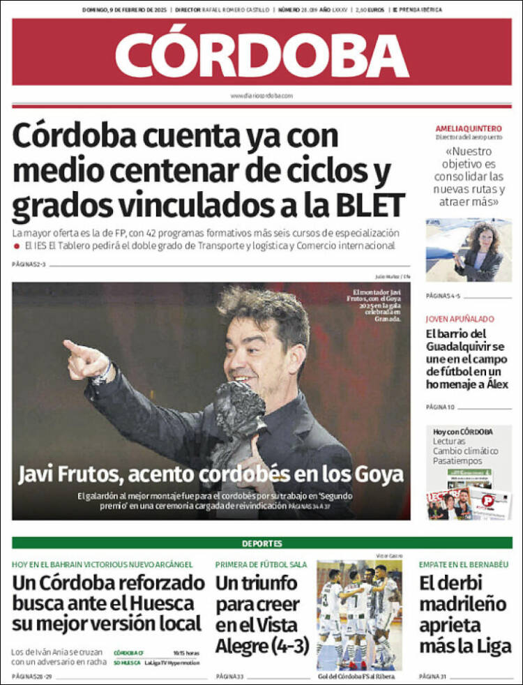 Portada de Diario de Córdoba (Espagne)