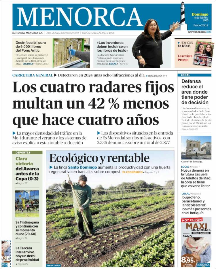 Portada de Menorca - Diario Insular (Espagne)