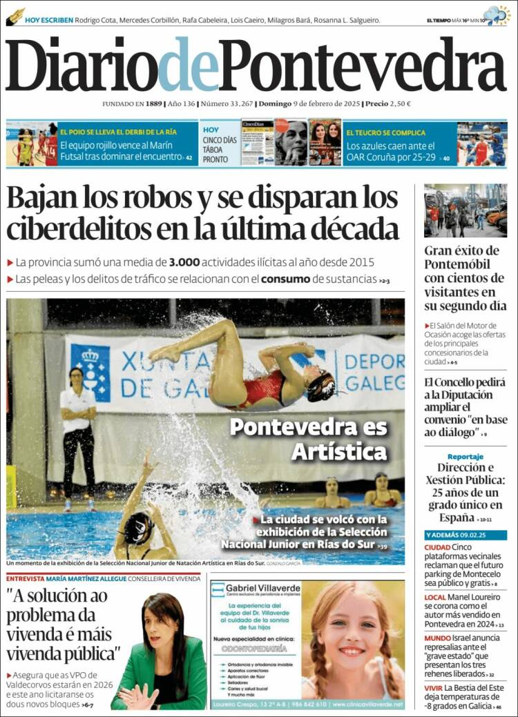 Portada de Diario de Pontevedra (Espagne)