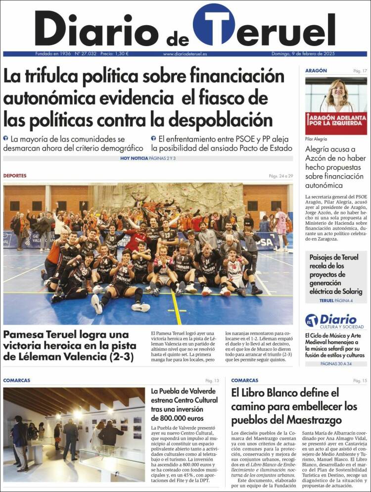 Portada de Diario de Teruel (Espagne)