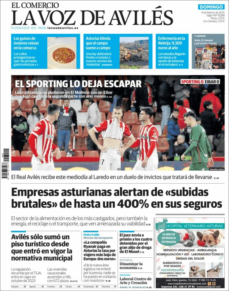 Portada de El Comercio - Avilés (Espagne)