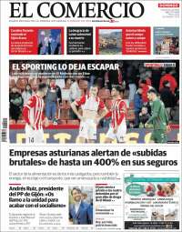 Portada de El Comercio - Gijón (Espagne)