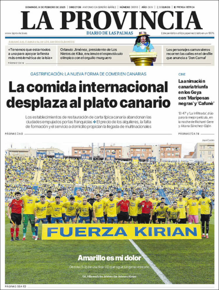 Portada de La Provincia (Espagne)