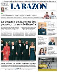 Portada de La Razón (Espagne)