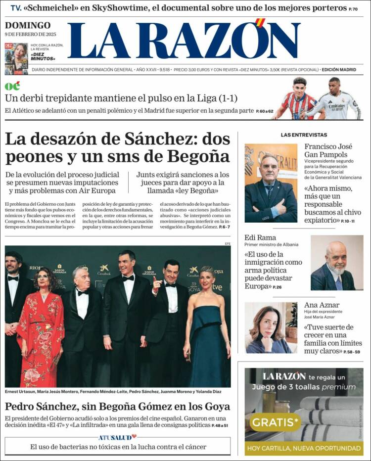 Portada de La Razón (Spain)