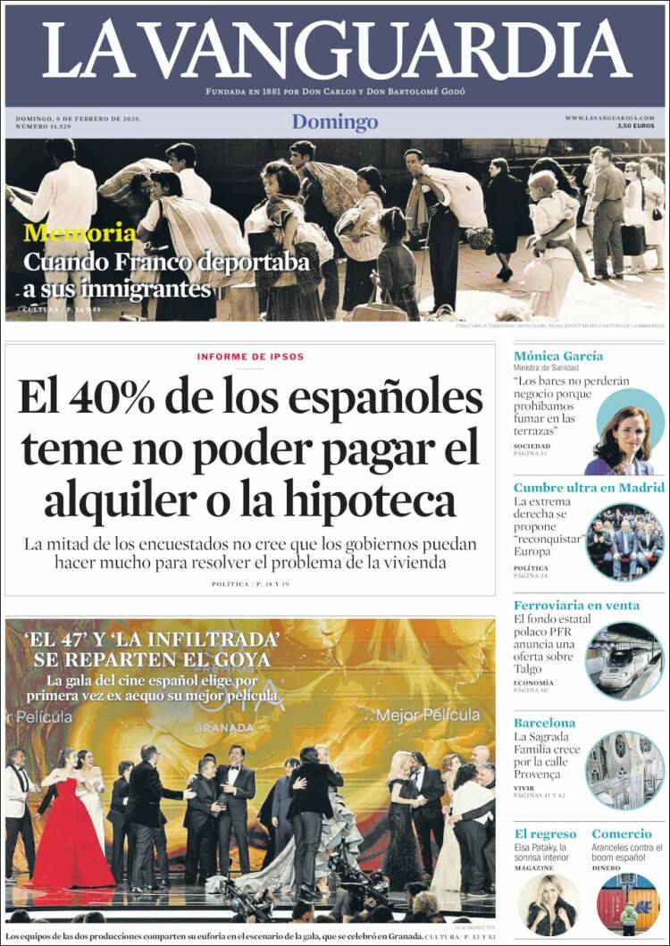 Portada de La Vanguardia (España)