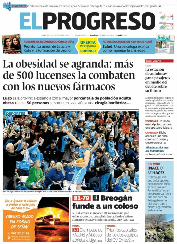 Portada de El Progreso (Espagne)