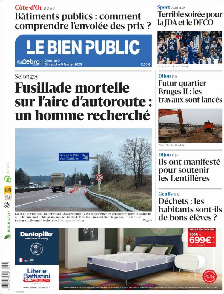 Portada de Le Bien Public (Francia)