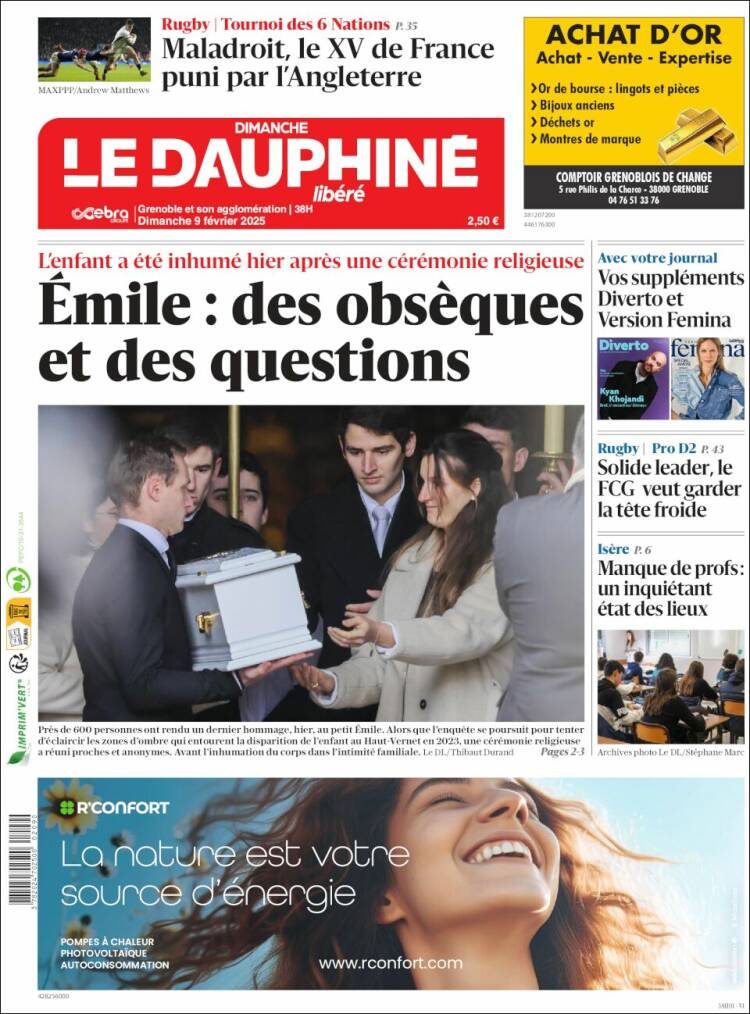 Portada de Le Dauphiné Libéré (France)