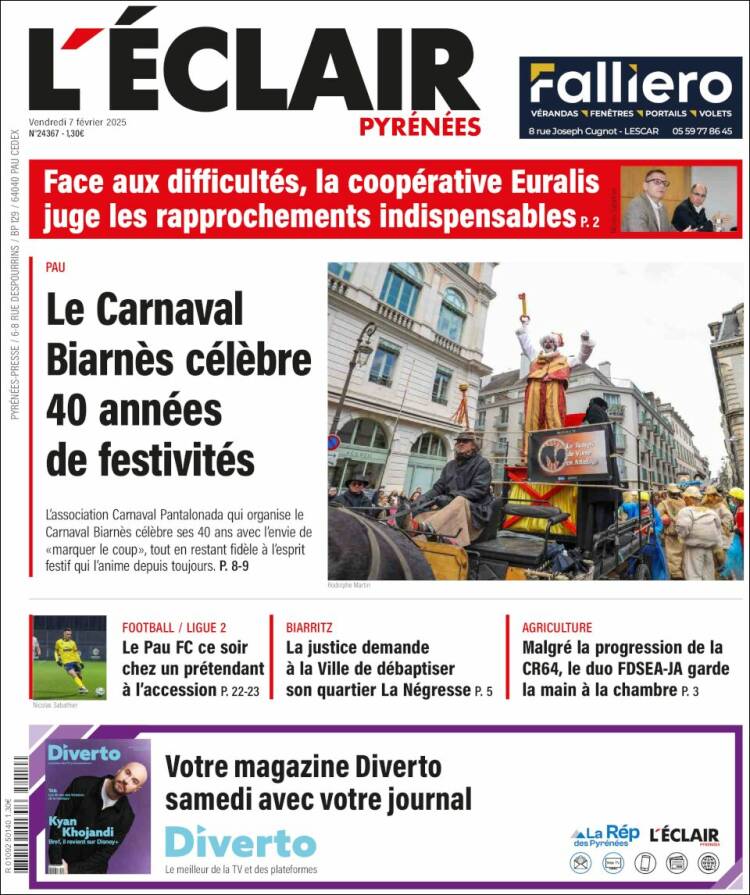 Portada de L'Eclair des Pyrénées (Francia)