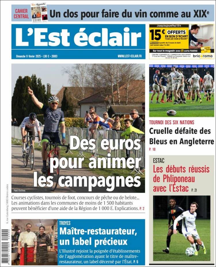 Portada de L'Est Eclair (Francia)