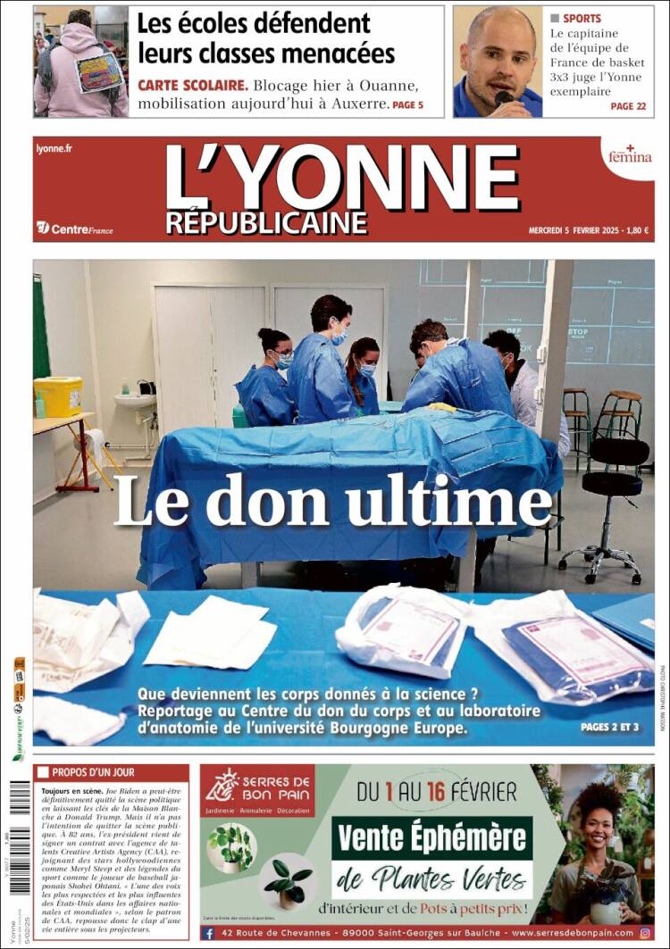 Portada de L'Yonne-Républicaine (Francia)