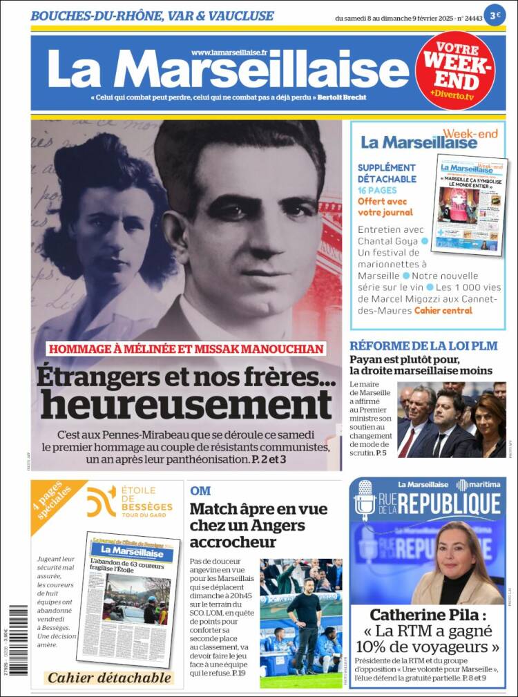 Portada de La Marseillaise (Francia)