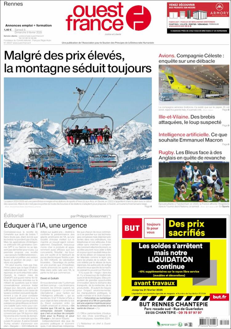 Portada de Ouest France (France)