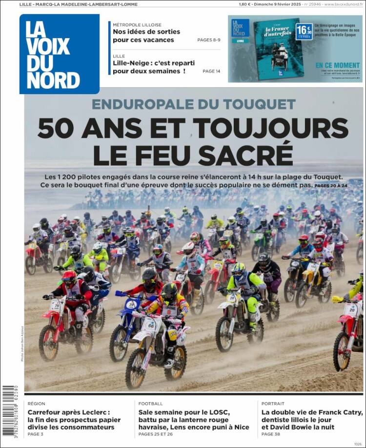 Portada de La Voix du Nord (Francia)