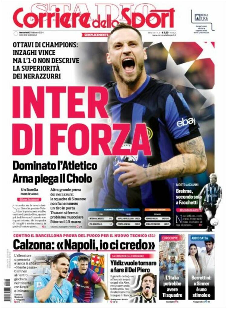 Portada de Corriere dello Sport (Italie)