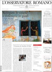 Portada de L'Osservatore Romano (Italia)