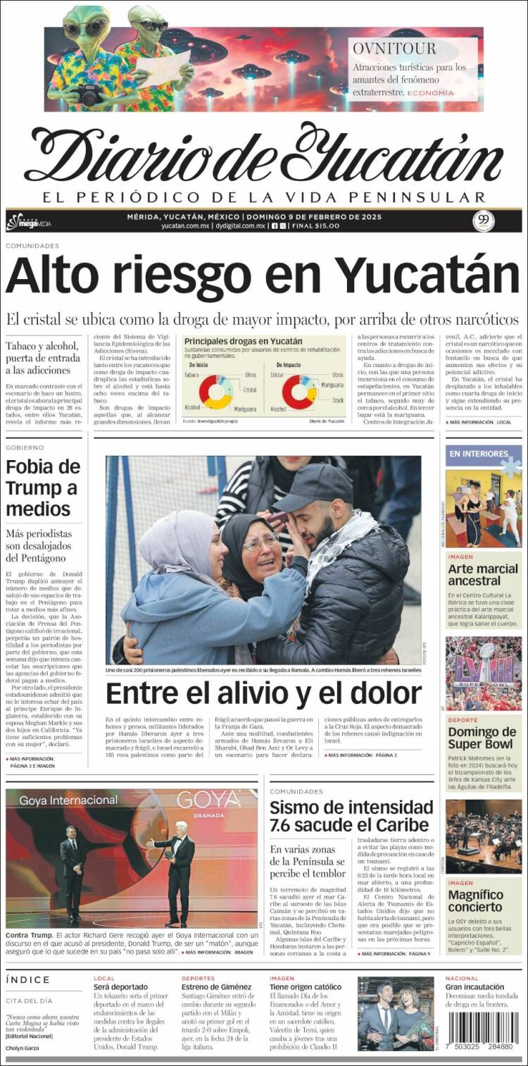 Portada de Diario de Yucatán (México)