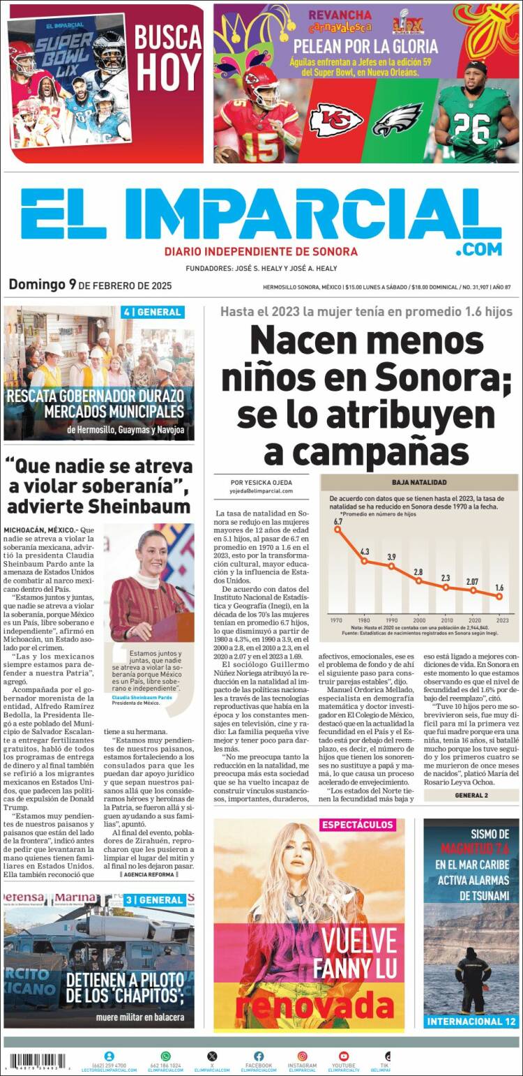 Portada de El Imparcial (Mexico)