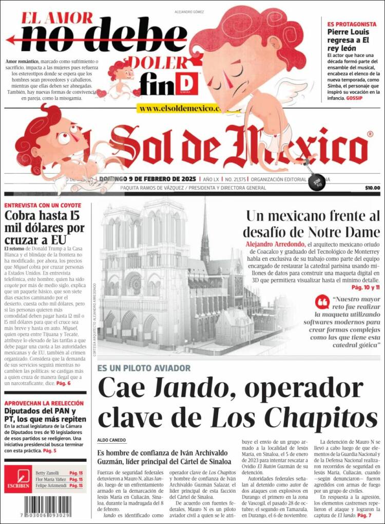 Portada de El Sol de México (México)