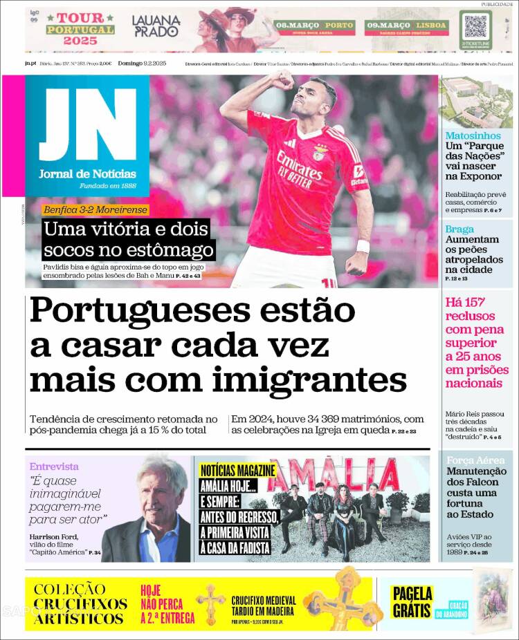 Portada de Diário de Noticias (Portugal)