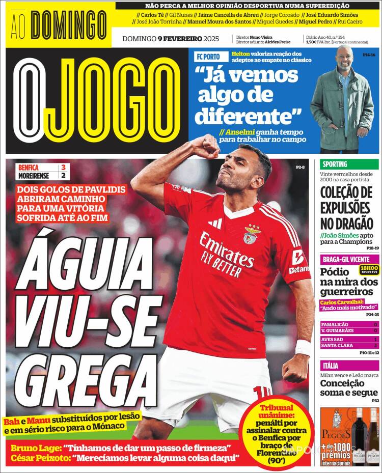 Portada de O Jogo (Portugal)