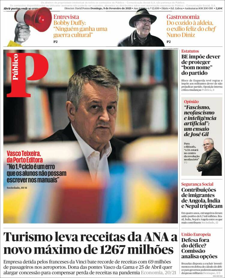 Portada de Público (Portugal)