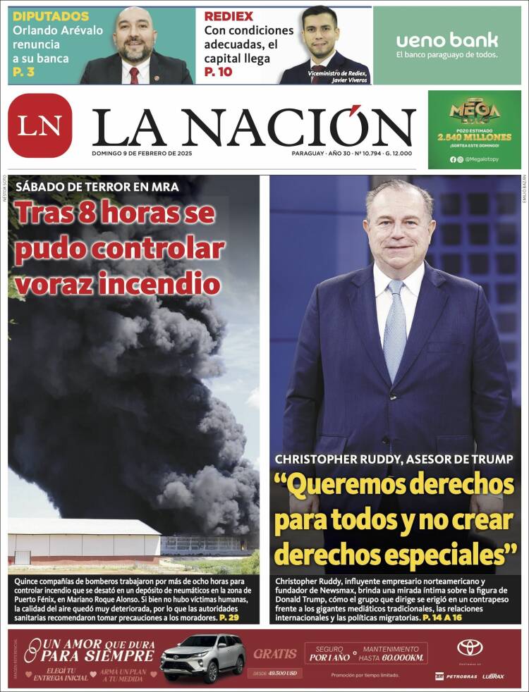 Portada de La Nación (Paraguay)